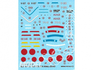 Decalques Berna decals BD144-13 Mitsubishi A6M2 Zero Model 21 1/144
