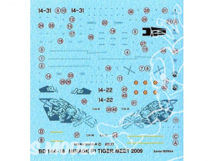 DECALQUES BERNA DECALS BD144-18 Mirage F1M Nato Tiger Meet 2009 1/144