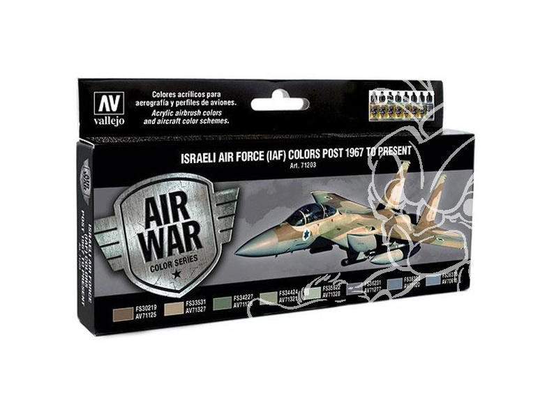 Vallejo Set Model Air 71203 Israeli Air Force (IAF) post 1967 a nos jours 8 x 17ml