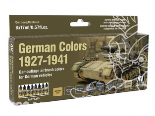 Vallejo Set Model Air 71205 Couleurs Véhicules Allemands 1927 - 1941 8 x 17ml