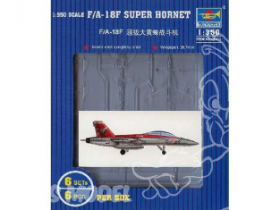 Trumpeter maquette avion 06235 SET DE 6 AVIONS F/A-18F SUPER HORNET 1/350