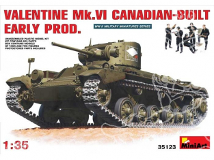 MINI ART maquette militaire 35123 CHAR MOYEN VALENTINE Mk.VI (fabrication Canadienne) début de production 1/35
