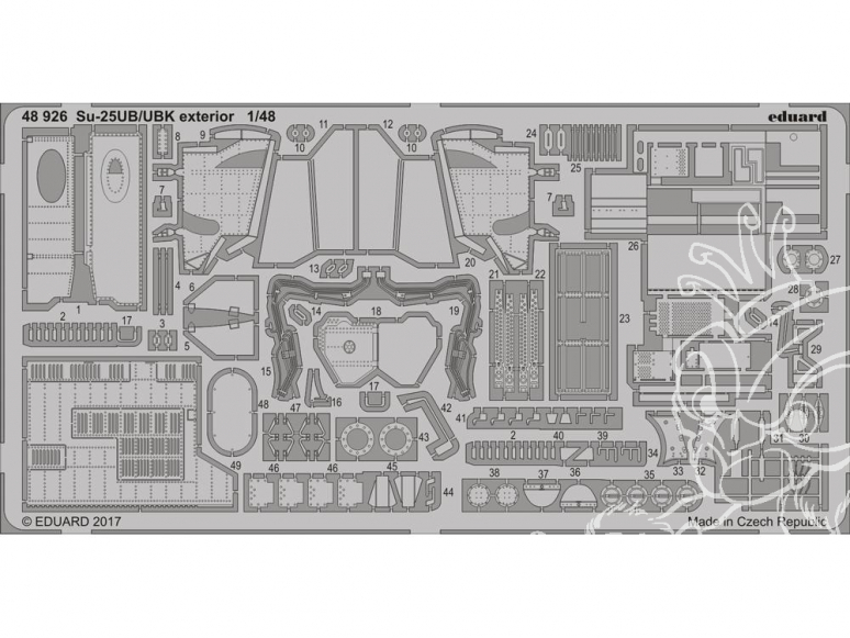 EDUARD photodecoupe avion 48926 Exterieur Sukhoi Su-25UB/UBK Smer 1/48
