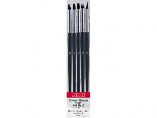 AMI Pinceau Silicone Colour Shapers 575835 noir dur Taille 2 assortiment de 5