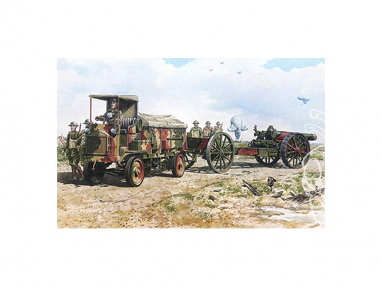 Roden maquette militaire 713 FWD MODEL B 3 ton et CANON BL 8-inch HOWITZER Mk. VI ARMEE BRITANNIQUE 1917 1/72