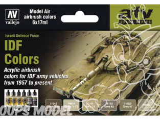 Vallejo Set Model Air 71210 Couleurs IDF Israeli Defence Force de 1957 à maintenant 6 x 17ml