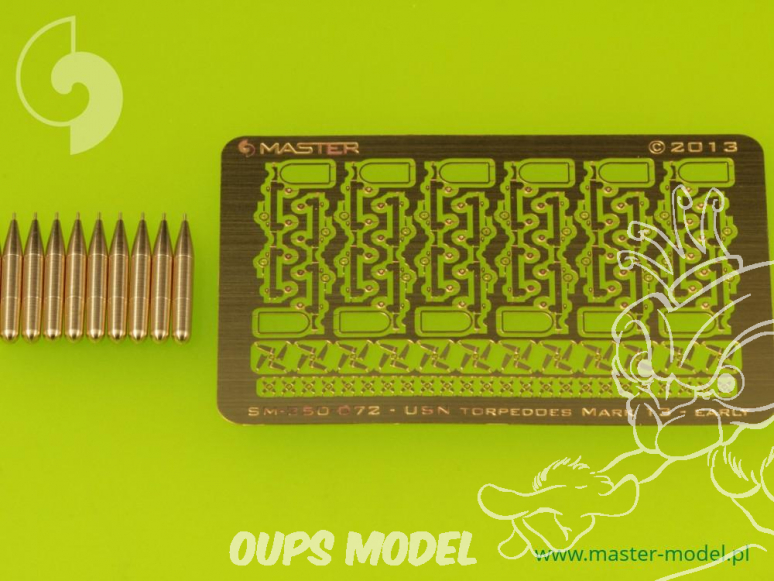 Master Model SM-350-072 USN Airborne Torpedoes Mark 13 (22,4in) Type début de production (avec chariots) 1/350