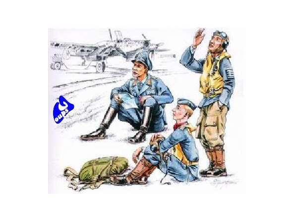 CMK figurine 72112 PILOTES ALLEMAND AU REPOS 1/72
