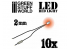 Green Stuff 363858 Lumières LED rouge 2mm x10