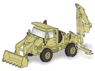 Planet Maquettes Militaire mv119 Unimog FLU 419 SEE petit tracto pelle US Army full resine kit 1/72