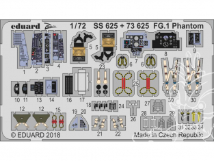 Eduard photodecoupe avion 73625 FG.1 Phantom Airfix 1/72