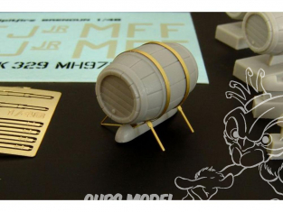 Brengun armement avion BRL48054 Bombes pour spitfire en forme de tonneau de biere avec support 1/48