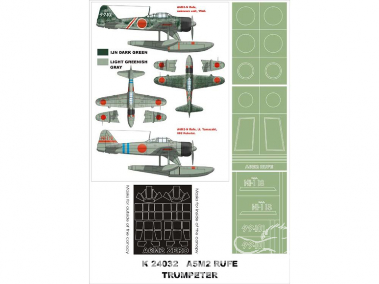 Montex Super Mask K24032 A6M2-N Rufe Trumpeter 1/24
