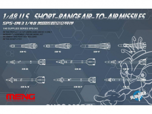 U.S. Missiles Air Air a courte portée Meng maquettes avions SPS-043