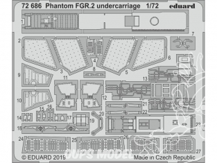 Eduard photodecoupe avion 72686 Undercarriage Phantom FGR.2 Airfix 1/72