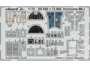 Eduard photodecoupe avion 73660 Amélioration Hurricane Mk.I Airfix 1/72