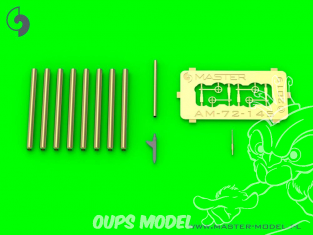 Master Model AM-72-145 P-47 Thunderbolt - Ensemble de détails Blast Tubes .50 Browning, viseur et tube de Pitot 1/72