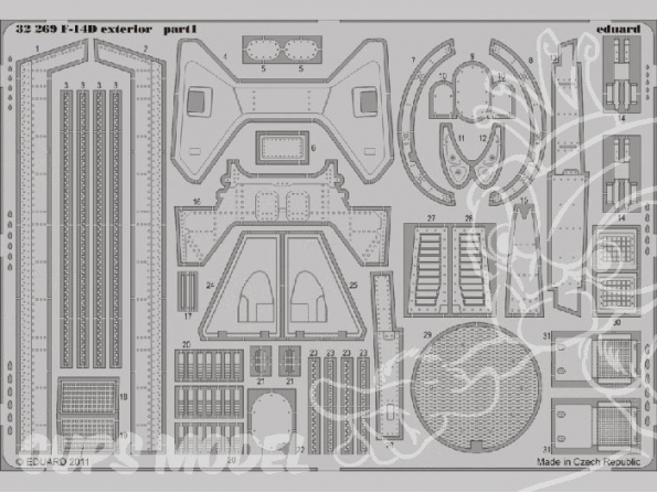 EDUARD photodecoupe 32269 Exterieur F-14D 1/32