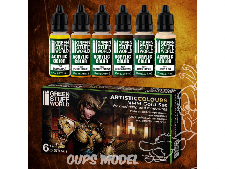 Green Stuff 506136 Artist Colours Set Peinture MNM Or