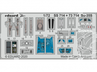 Eduard photodecoupe avion 73714 Amélioration Sukhoi Su-35S Great Wall Hobby 1/72
