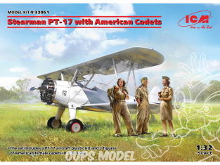 Icm maquette avion 32051 Stearman PT-17 avec Cadets Americain 1/32