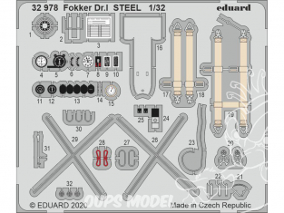 Eduard photodécoupe avion 32978 Amélioration Fokker Dr.I Meng 1/32