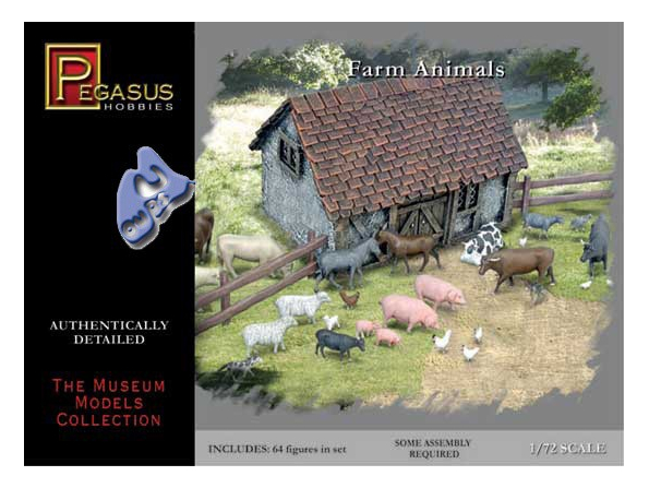 Pegasus maquette figurines 7052 ANIMAUX DE LA FERME 1/72