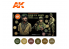 Ak interactive peinture acrylique 3G Set AK11634 Set UNIFORMES SOLDAT DE L'ARMÉE AMÉRICAINE WWII 6 x 17ml