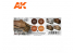 Ak interactive peinture acrylique 3G Set AK11641 SET DE MODULATION D'AMORÇAGE ROUGE ALLEMAND 4 x 17ml