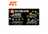 Ak interactive peinture acrylique 3G Set AK11660 COULEURS AFV FRANÇAIS DE LA PREMIÈRE GUERRE MONDIALE 6 x 17ml