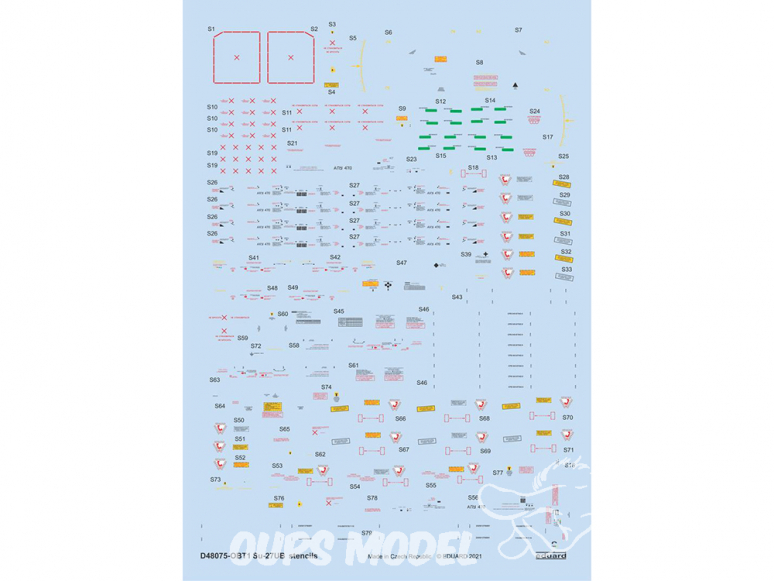 Eduard Decalques avion D48075 Marquages - Stencils Sukhoi Su-27UB Academy / Kitty Hawk / Great Wall Hobby 1/48
