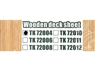 T-Model TK72004 Recouvrement plateforme bois pour wagon allemand 50T 1/72