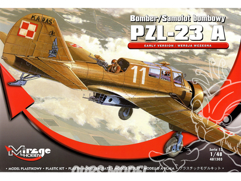 Mirage maquette avion 481303 Avion bombardier PZL-23A 'KARAŚ' (première version) 1/48