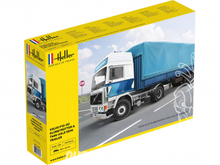 Heller maquette camion 81703 F12-20 Globetrotter & Semi-remorque à deux essieux 1/32