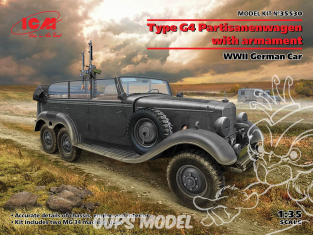 Icm maquette militaire 35530 Type G4 Partisanenwagen Véhicule allemand de la Seconde Guerre mondiale avec mitrailleuse 1/35