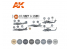 Ak interactive peinture acrylique 3G Set AK11744 Couleurs d'avions et d'hélicoptères modernes de l'US Navy et de l'USMC