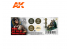 Ak interactive peinture acrylique 3G Set AK11691 COULEURS DE L'UNIFORME DE PILOTE AMÉRICAIN WWII