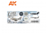 Ak interactive peinture acrylique 3G Set AK11745 Couleurs des avions de l'US Navy et de l'USMC 1945-1980