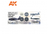 Ak interactive peinture acrylique 3G Set AK11730 Couleurs de la fin de la guerre des avions de l'US Navy et de l'USMC WWII
