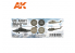 Ak interactive peinture acrylique 3G Set AK11750 Couleurs d'hélicoptère de l'armée américaine