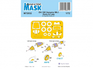 Special Hobby Masque avion M72032 DH.100 Vampire Mk.I Early et Late MASQUE kit Special Hobby 1/72