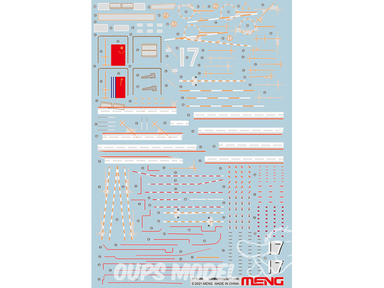 Meng maquettes bateau SPS-080 Ajoutez plus de détails par des décalques à votre PLA Navy Shandong 1/700