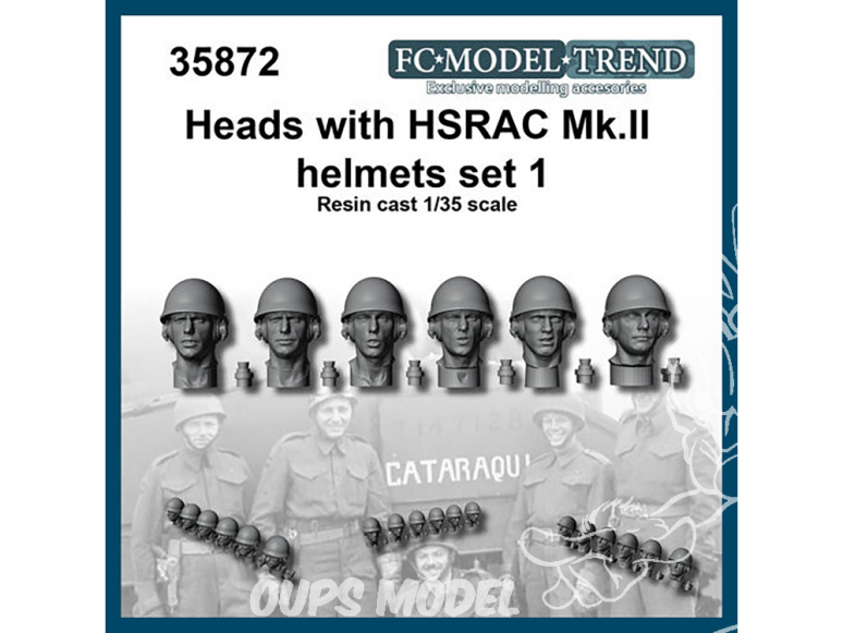 FC MODEL TREND accessoire résine 35872 Têtes avec casque HSRAK Mk.II Set 1 1/35