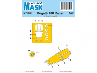 Special Hobby Masque avion M72035 MASQUE pour un Bugatti 100 kit Special Hobby 1/72