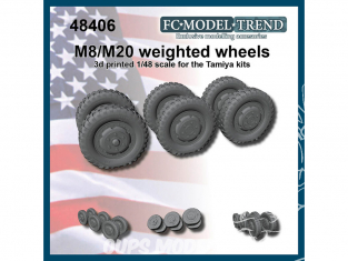 FC MODEL TREND accessoire résine 48406 Roues lestées M8/M20 Tamiya 1/48