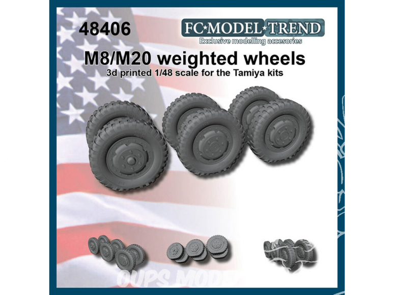 FC MODEL TREND accessoire résine 48406 Roues lestées M8/M20 Tamiya 1/48