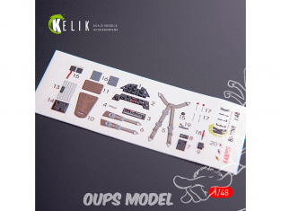 Kelik Decals 3D K48009 Décalques 3D intérieurs Bf-109E pour kit WingsyKits 1/48