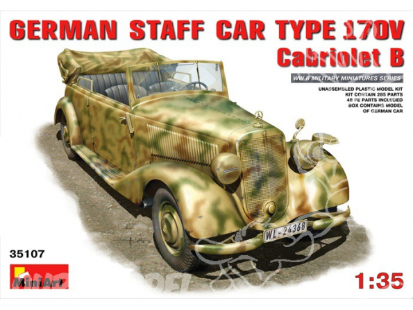MINI ART maquette militaire 35107 VEHICULE D ETAT-MAJOR ALLEMAND 170V CABRIOLET B 1/35