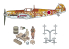 Fine Molds avion 48995 Bf 109 E-7 "Armée japonaise" avec équipage au sol et équipement N°2 1/48