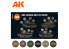 Ak interactive peinture acrylique 3G Set AK11774 COULEURS AFV DE L'ARMÉE JAPONAISE DE LA SECONDE GUERRE MONDIALE 6 x 17ml